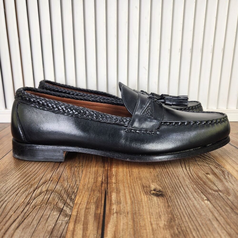 Allen Edmonds Maxfield Tassel Loafers Mens 14B Black Leather Slip On Dress Shoes